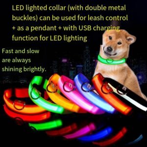 Nylon Led Dog Collar Chargeable